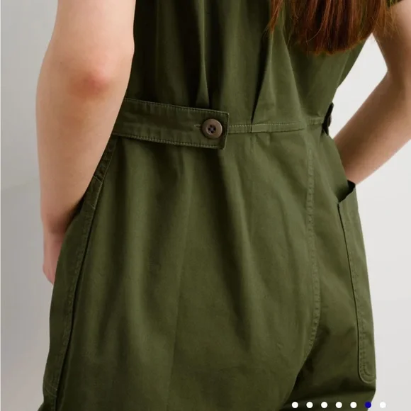 Alex Mill Olive Green Short Sleeve Jumpsuit - Picture 8 of 9